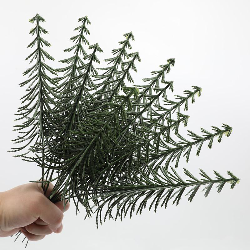 6/36pcs Christmas Snow Pine Branch Artificial Pine Needles Fake Plant Xmas Tree Garland Decoration DIY Home New Year Gifts Decor