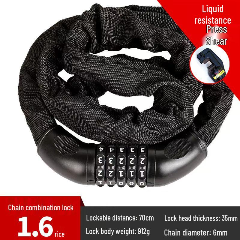 

Водонепроницаемый противоугонный цепной замок для горных велосипедов и электромобилей