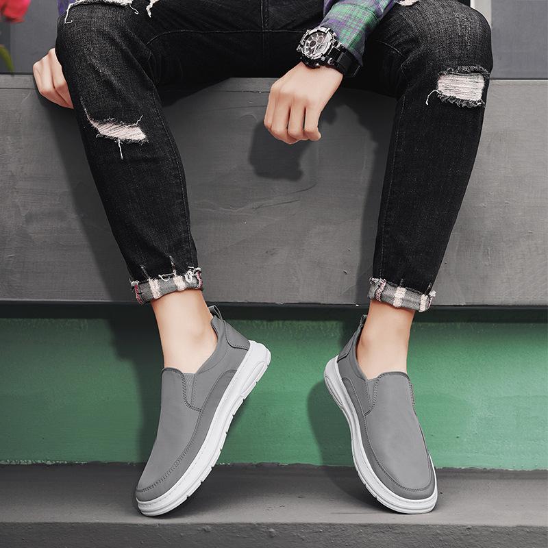 Social spirit guy youth flat shoes breathable casual ice silk cloth shoes stitched shoes