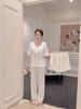 1011 New Pajamas Women's Summer Ice Silk Short-sleeved Trousers Set Unique and Beautiful Korean Girl Loungewear