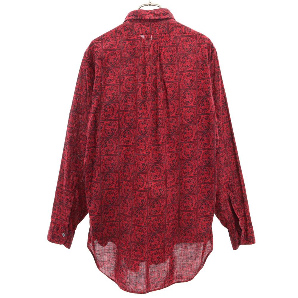 Overall Handle Long Sleeve Button Down Shirt M Red Men's Used