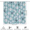 Vibrant Floral Shower Curtain Set for Bathroom Decor Blue and White Flower Pattern Waterproof Fabric with Rod Rings Perfect Gift