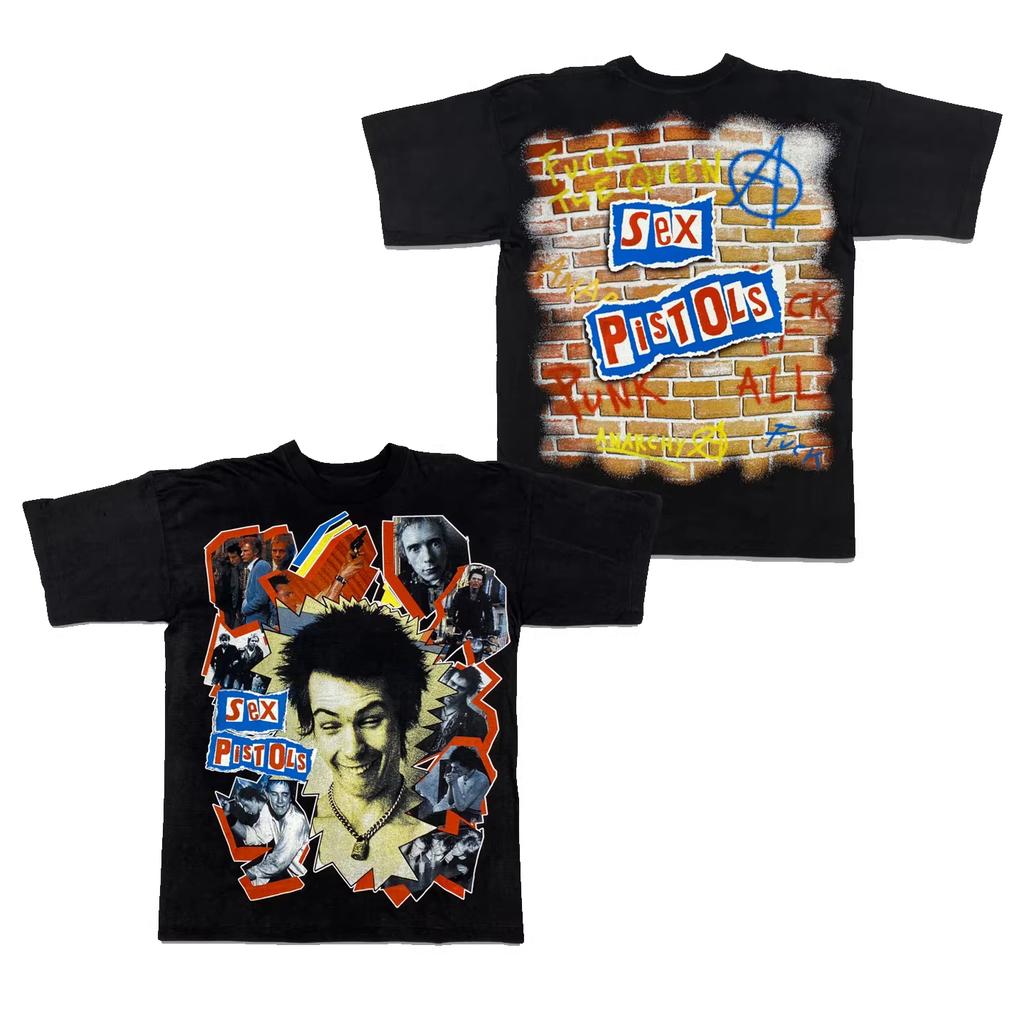 Pop The New Summer Release of Sex Pistols Punk Rock European and American Cotton Loose Mens Shortsleeved Tshirts