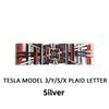 Plaid For Model 3 Y S X Tail Tag Trunk 3D Logo Zinc Alloy Vehicle Label Emblems PLAID Badge Creative Decoration Stickers