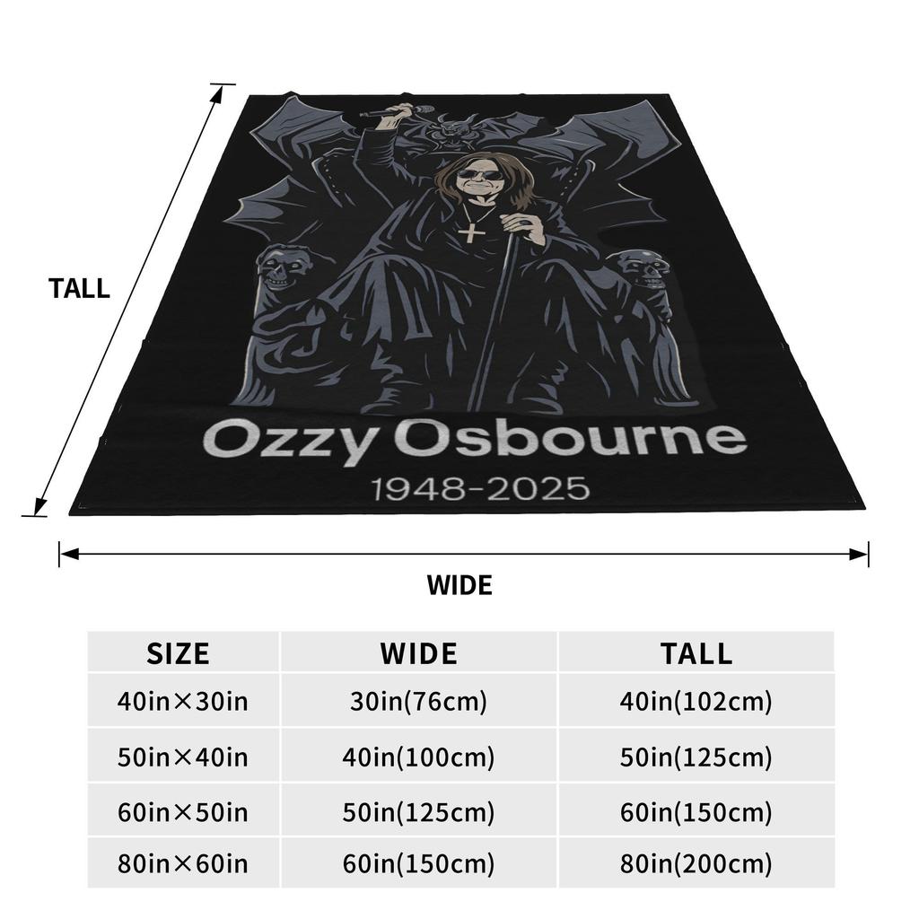 Black Sabbath Ozzy Osbourne Blanket Back To The Beginning Tour  Decorative Flannel Throw Blanket For Home Decor Warm Bedspread