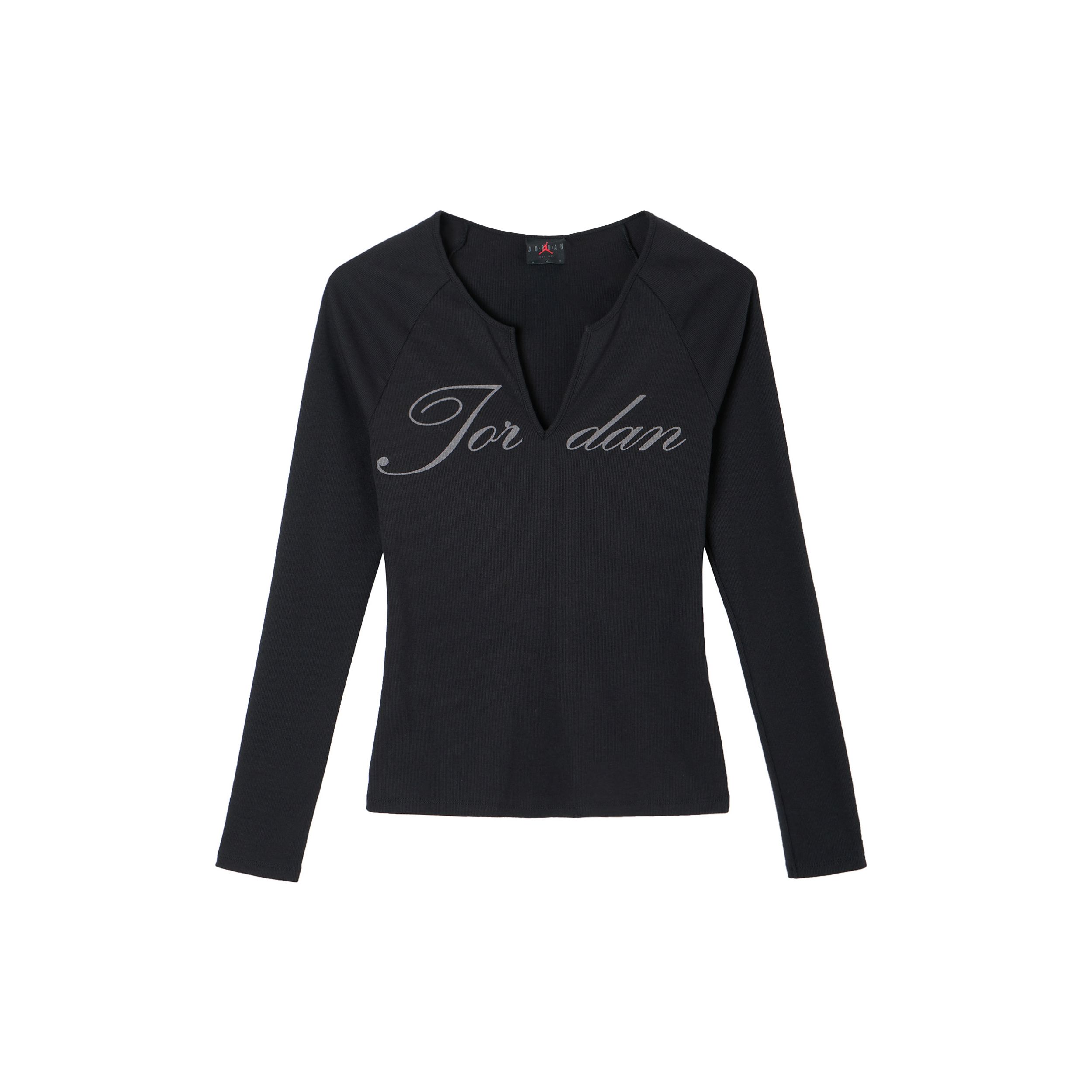

Джордан Письмо Удобная Повседневная Приталенная Футболка с Длинным Рукавом Женские Топы Черный FV7189010 M