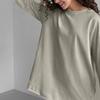 2025 Spring and Autumn New European and American Style Pure Cotton Long-sleeved T-shirt Women's Comfortable Casual All-match Loose Top Kj3316
