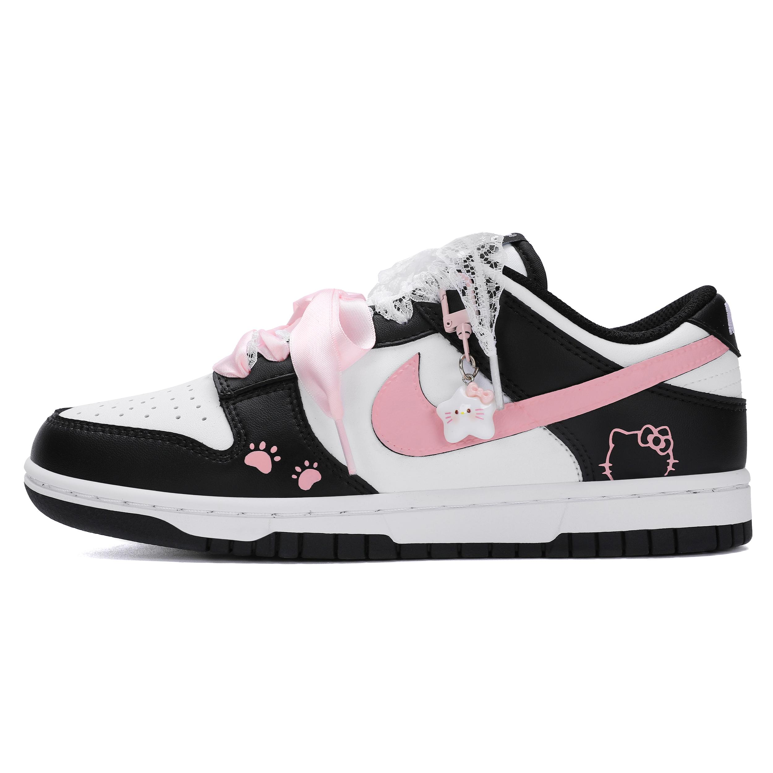 

Nike Dunk Leather Low top Skateboard Shoes Women s Black Pink CW1590-100(Team943-) 40