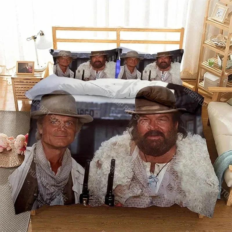 Set Biancheria da Letto 3D Bud Spencer Terence Hill Federa Fascia Copripiumino Matrimoniale Singolo Matrimoniale Queen King Adulti Bambini Biancheria