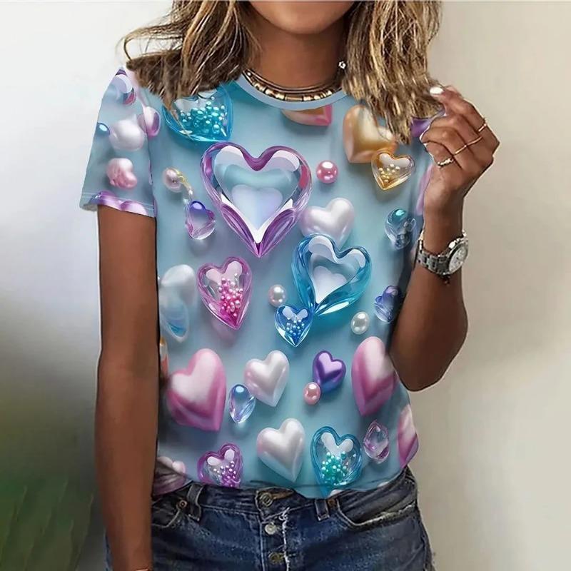 Women's round neck street short sleeved T-shirt