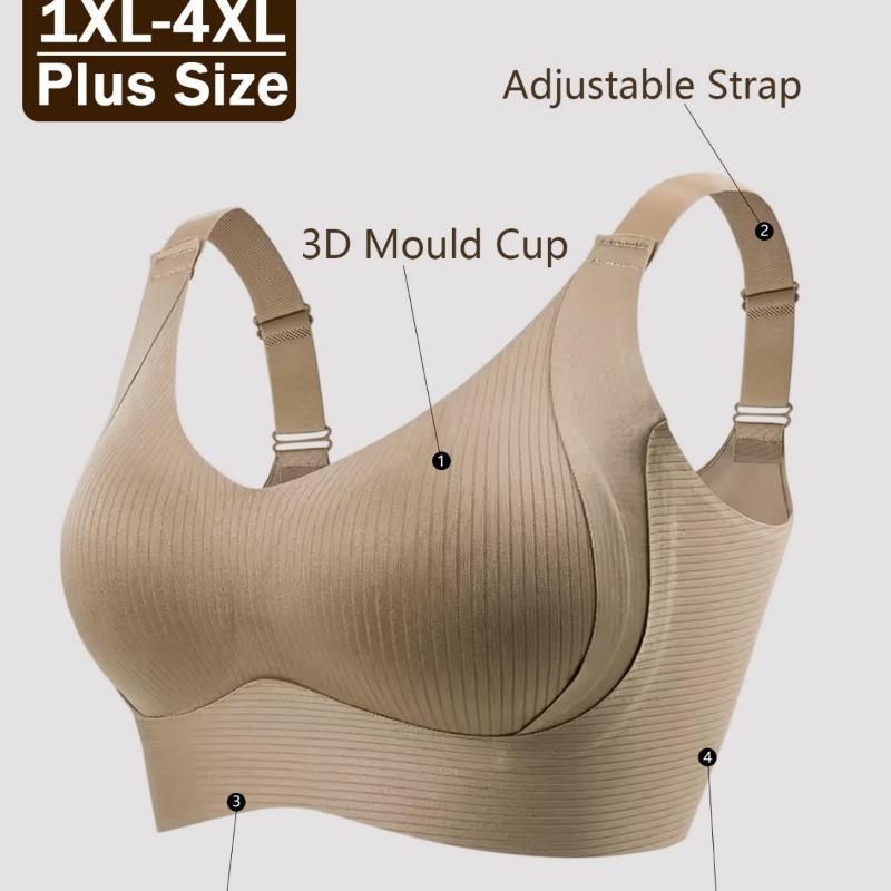 Us Eu Size Plus Size Seamless Wireless Push Up Back Closure Bra