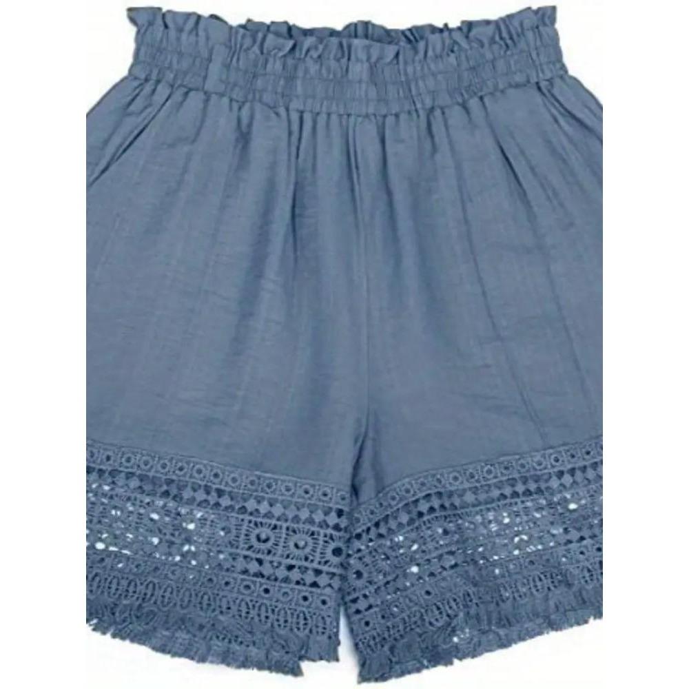 Sommernye kvinners fritidsshorts med blonder