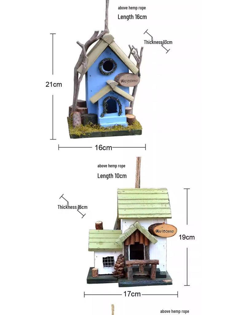 Xianci Outdoor Vogelhaus aus Massivholz: Garten-, Hof- oder Balkondekoration Ornament.