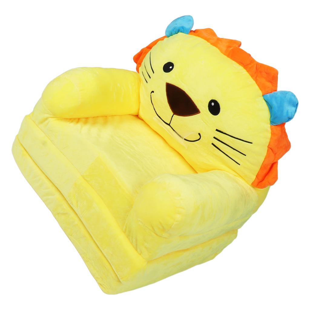 Comfy Kids Sofa Toddler Chair, 2 In 1 Toddler Couch Fold Out, Convertible Sofa To Lounger, Cartoon Animal Kids Furniture for Playroom Rding Rela