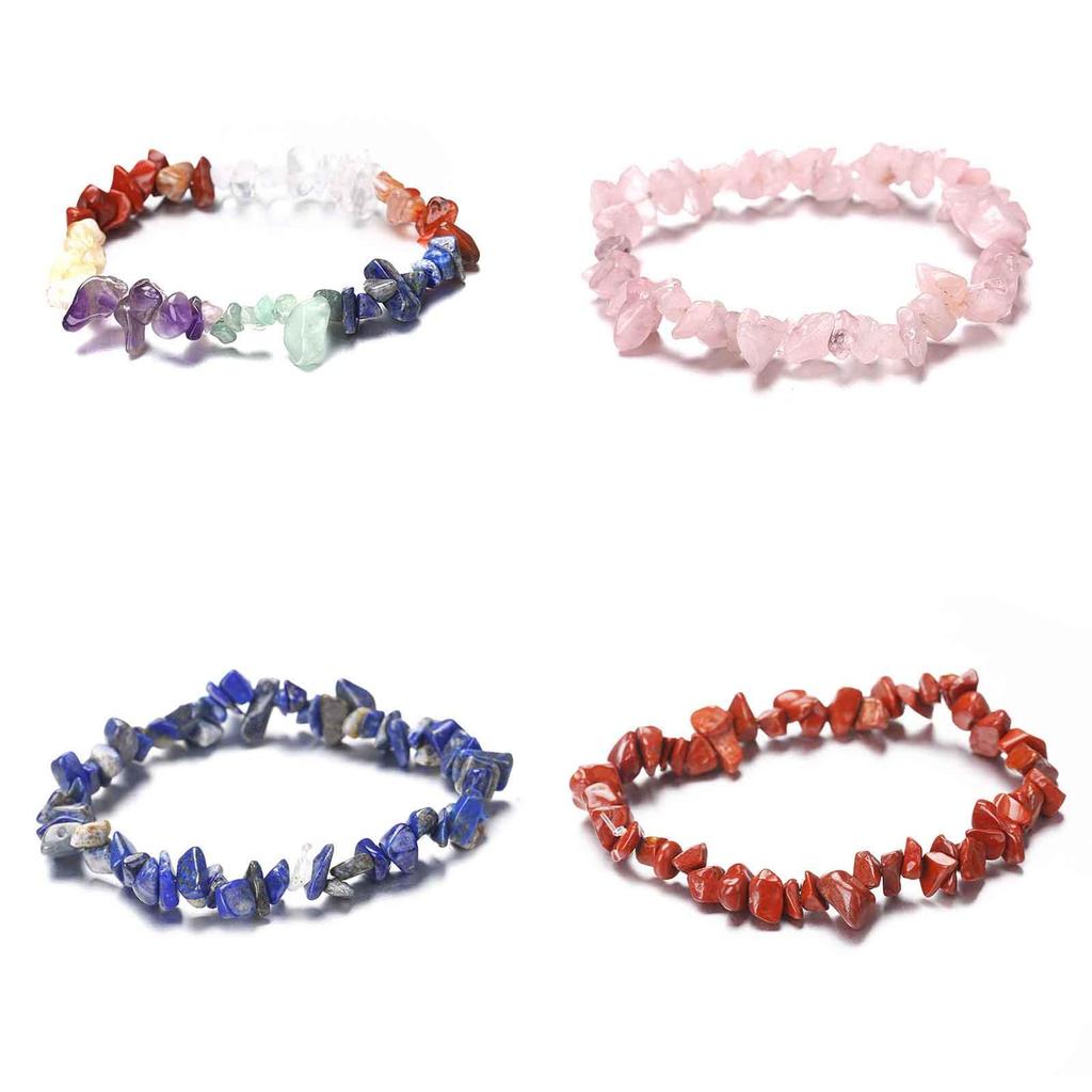 Exquisites natürliches unregelmäßiges Bergkristall Edelstein Splitter Stretch Armband