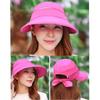 Women's Sun Hat Outdoor Travel Bowknot Empty Top Hat Detachable Beach Sun Hat