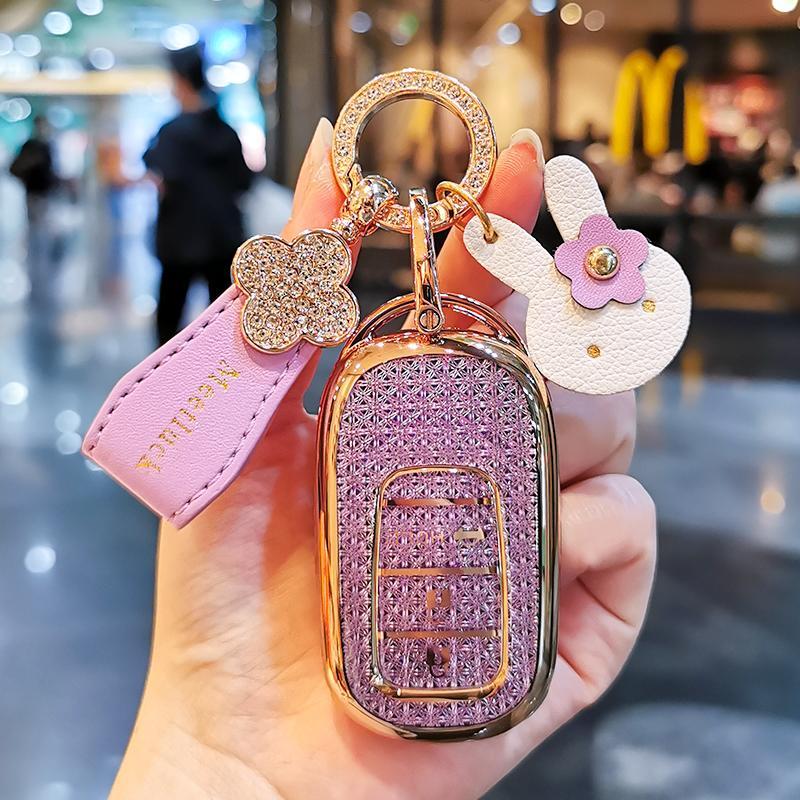 Car Key Case Cover Shell For Honda Civic 23 Crv Vezel Xrv Zrv Integra Hrv Ens1 E:Np Key Shell Keychain