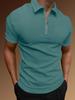Men's Summer Sports Fitness T-shirt Fashion Casual Solid Color Half Zip Men's T-shirt