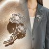 Elegant Rhinestone Double Flower Alloy Brooch Corsage