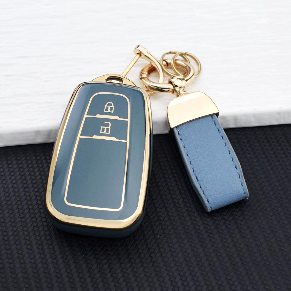 Fashion Shockproof Soft TPU Car Remote Key Case Cover for Toyota Prius Camry Corolla C-HR RAV4 Land Cruiser Prado Keychain  Ring