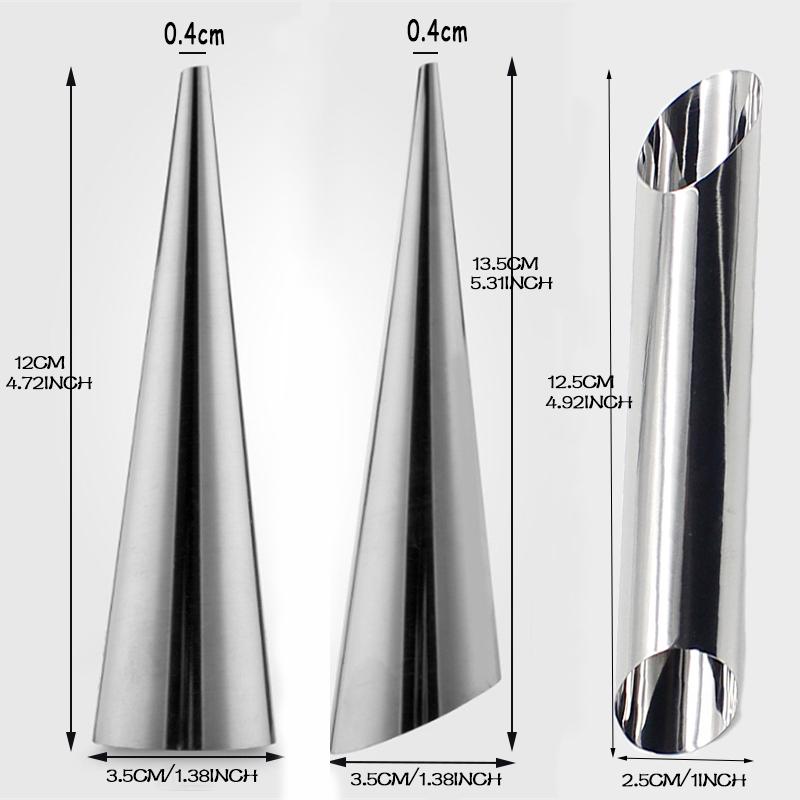 5-teiliges/Set Küchen-Edelstahl Backhörnchen Hörnchen Gebäckrolle Kuchenform Spirale Gebackene Croissants Röhrchen Keks Dessert Werkzeug