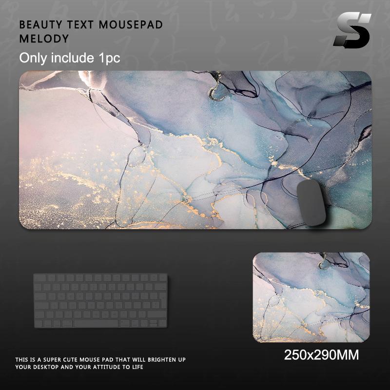 Marble Design Lightweight Mouse Pad Extended Non Slip Rubber Base Stitched Edges Durable Keyboard Mat For Office Home Laptop PC