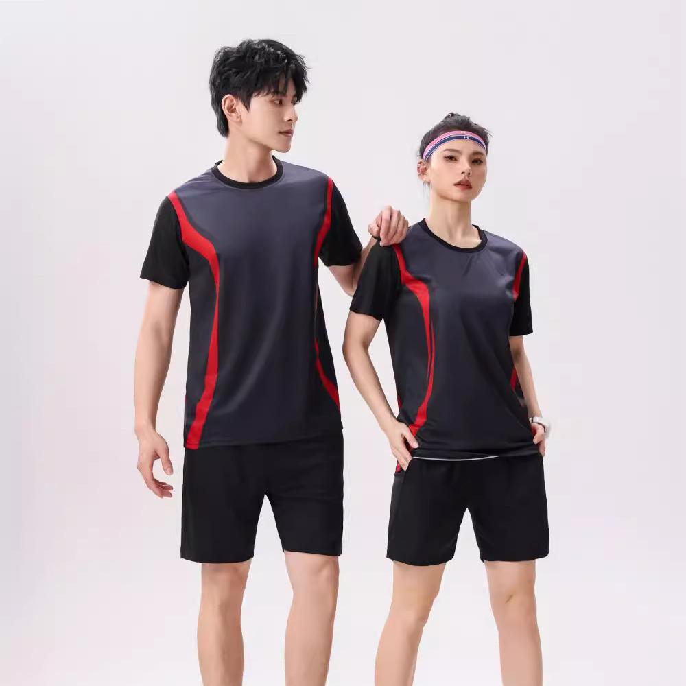 Unisex Quick-Dry Sports Suit: Breathable Short-Sleeve Set for Runners with Customizable Team Numbers