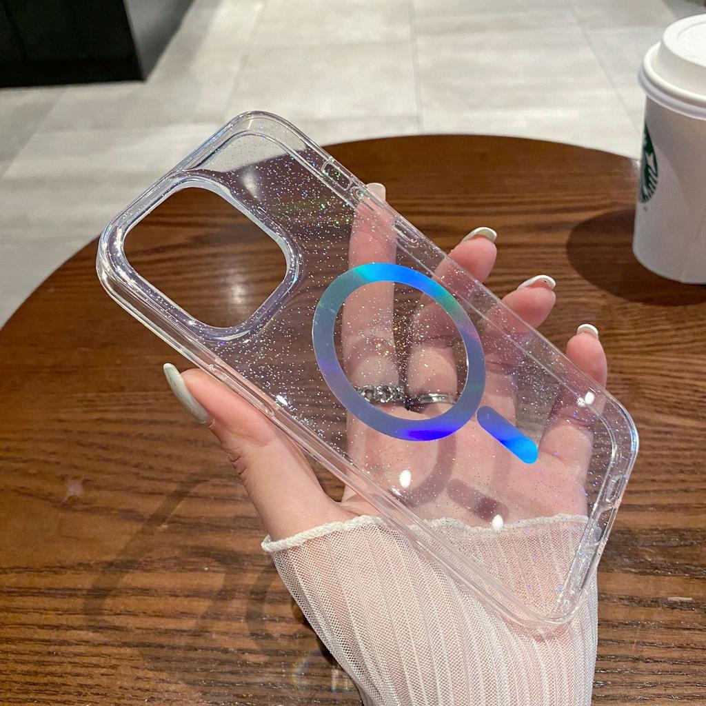 Подходит для iPhone16 с Star Glitz и Apple 14pro, Сильное магнитное притяжение 15 Высокопрозрачных чехлов для телефона