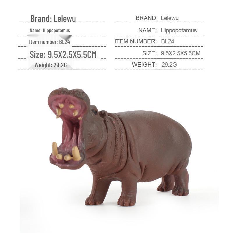 12-Piece Wild Animal Figurine Set: Hippo, Lion, Zebra, Rhino