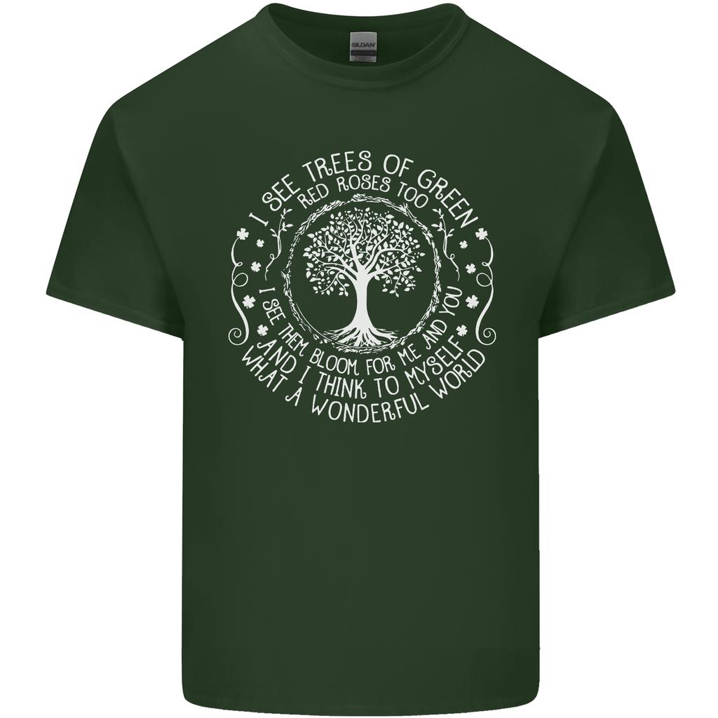 Trees What a Wonderful World EnvironUnisext Unisexs Light Cotton TShirt