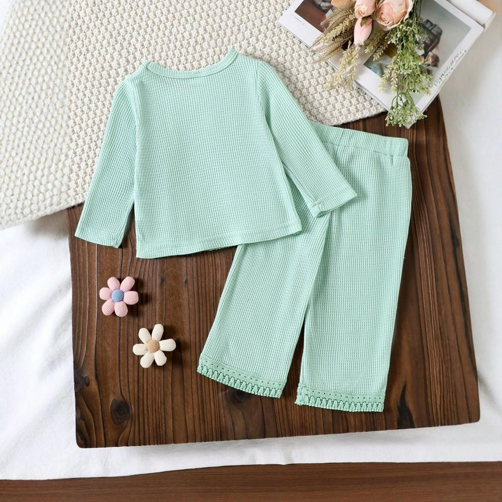 Kids Casual Long-Sleeve Set, Comfortable Daily Wear Outfits