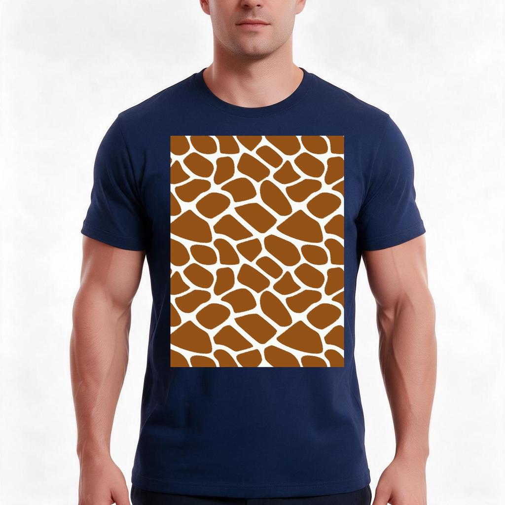 Giraffe Print Scribble Pattern Animal Print Tshirt Summer Casual Cotton Tee Oversized Streetwear Tops Vintage Graphic Print