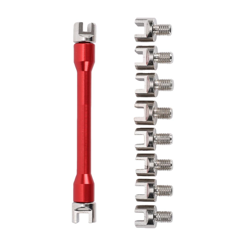 Motorcycle Spoke Wrench Set 5.0 6.8mm High Hardness Spoke Spanner Repair Tool for Motorbike Scooter Red
