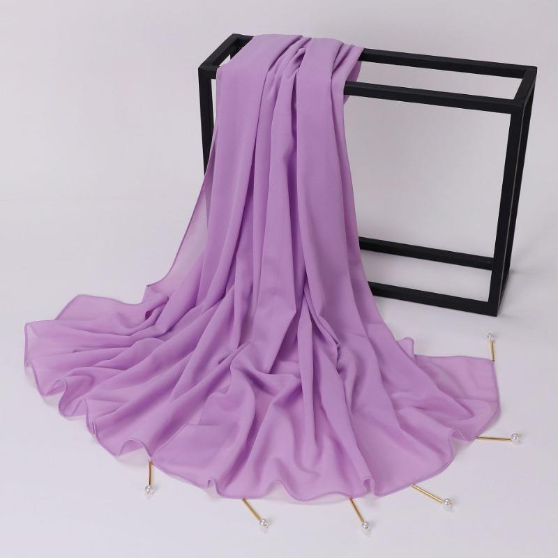 New Handmade Pearl Chiffon Scarf With Copper Tube For Women