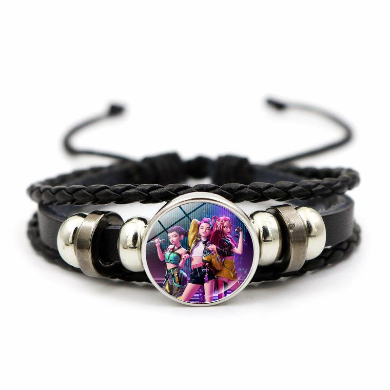 KPop Demon Hunter Bracelet Cartoon Anime Cosplay Bracelet Woven Rope Chain Pendant Fashion Accessories Girl Peripheral for Fans