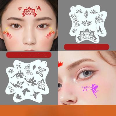 Children's Stage Makeup Painting Face Practice Template Corner Hollow-out Printing Template Antique Flower Mother-of-pearl Template