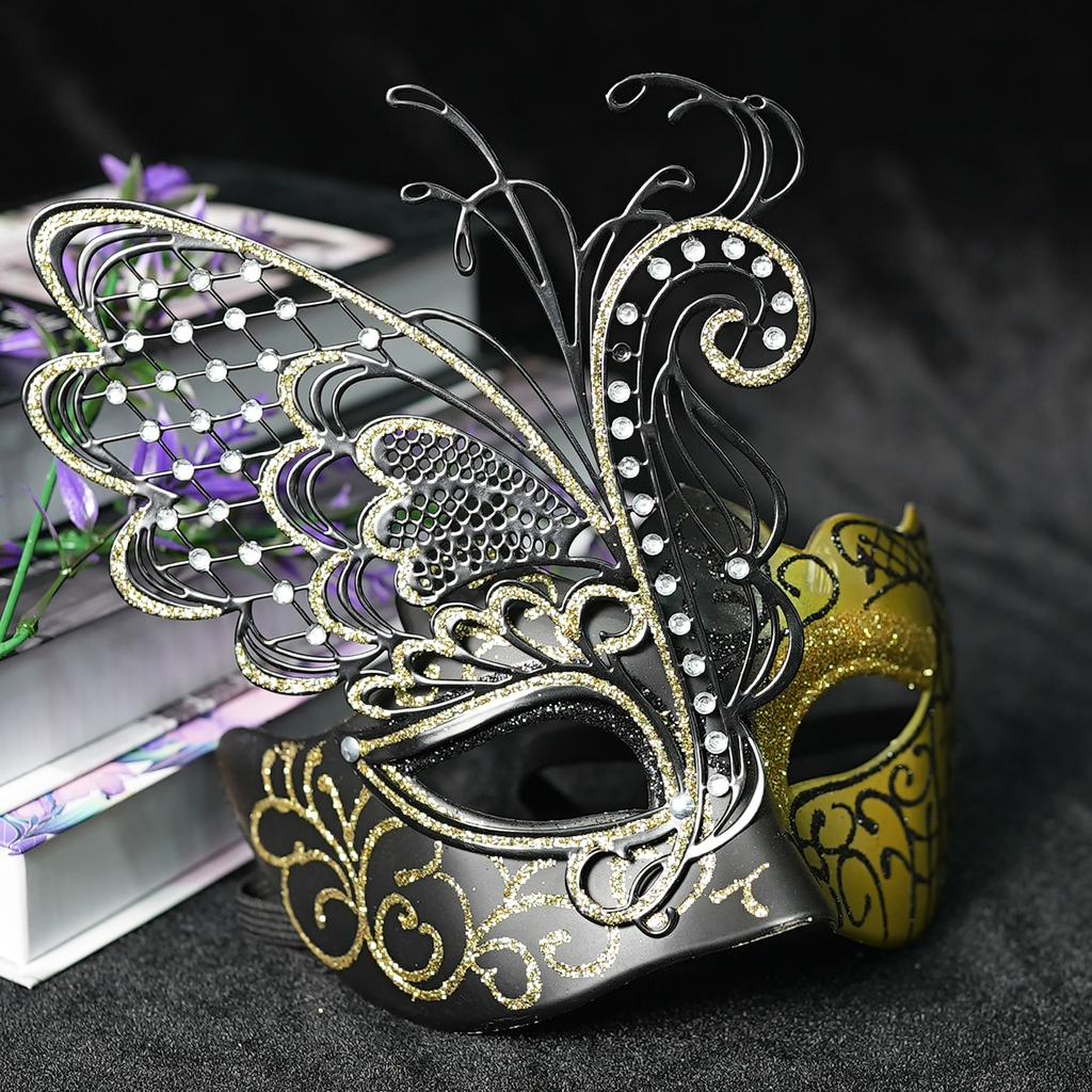 Carnival Mask Shiny Butterfly Mask Half Face Mask Adjustable For Christmas Carnival Halloween Fashion Show
