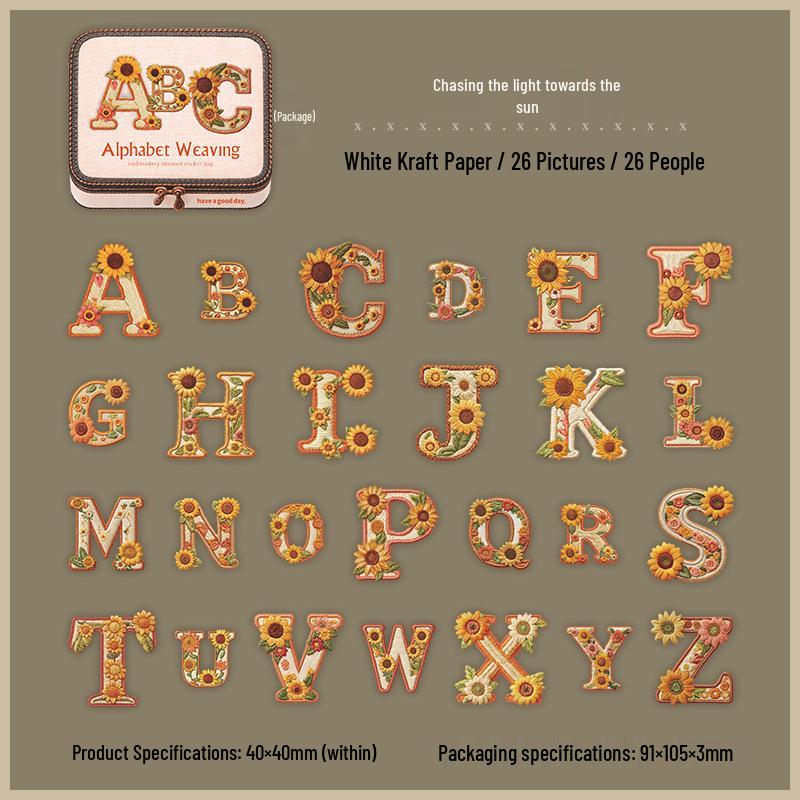 A Beautiful Day Embroidery-Themed Sticker Pack: 6 Types for Journal Decoration & Letter Weaving Workshop Series
