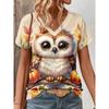 Summer Fashion Comfortable Loose Large T-shirt Colorful Fun 3D Printed Casual Breathable Versatile V-neck Short Sleeved Women's T-shirt