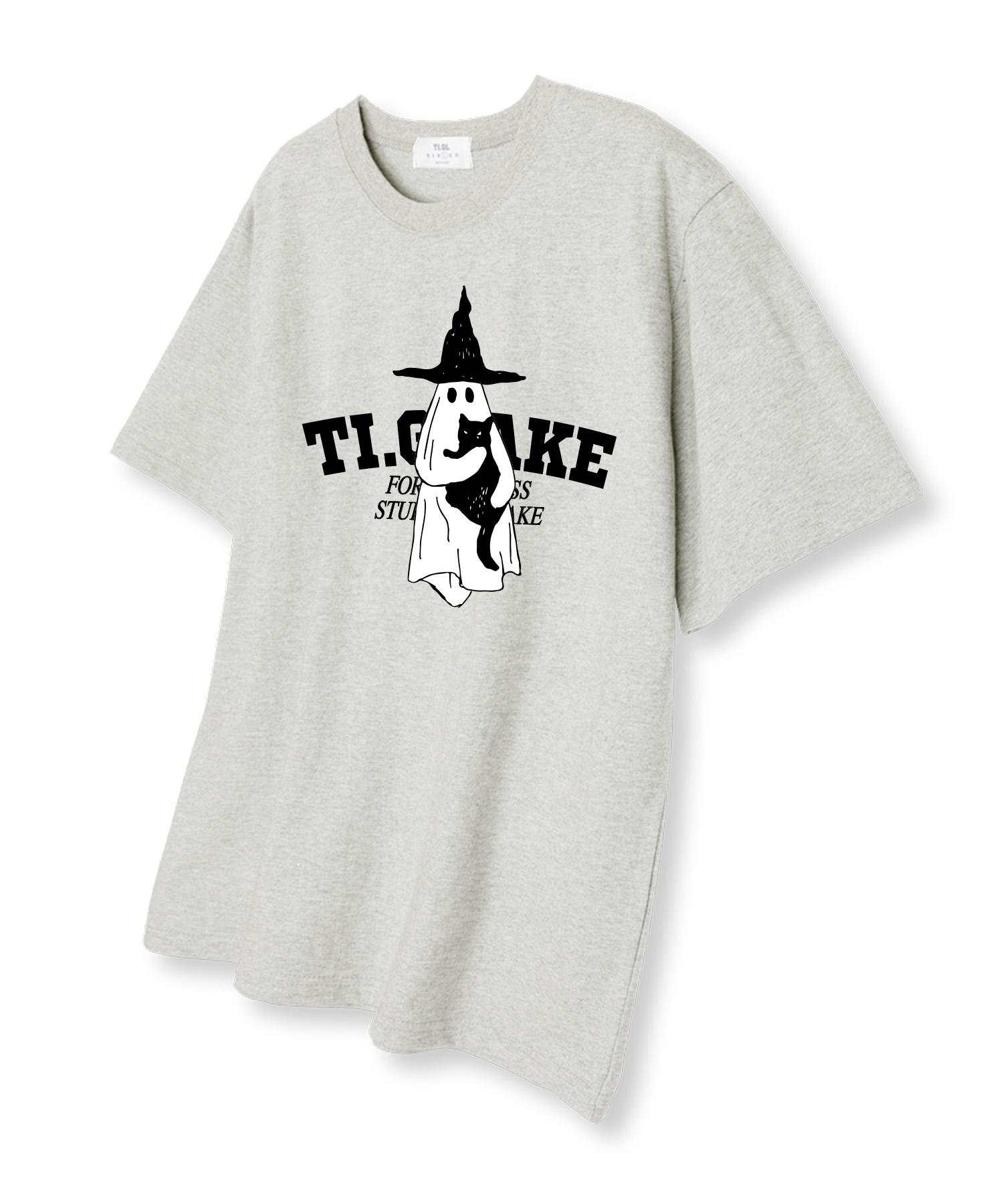 Tee Glake Ghost Cat Short Sleeve T-Shirt Oatmeal Xxl