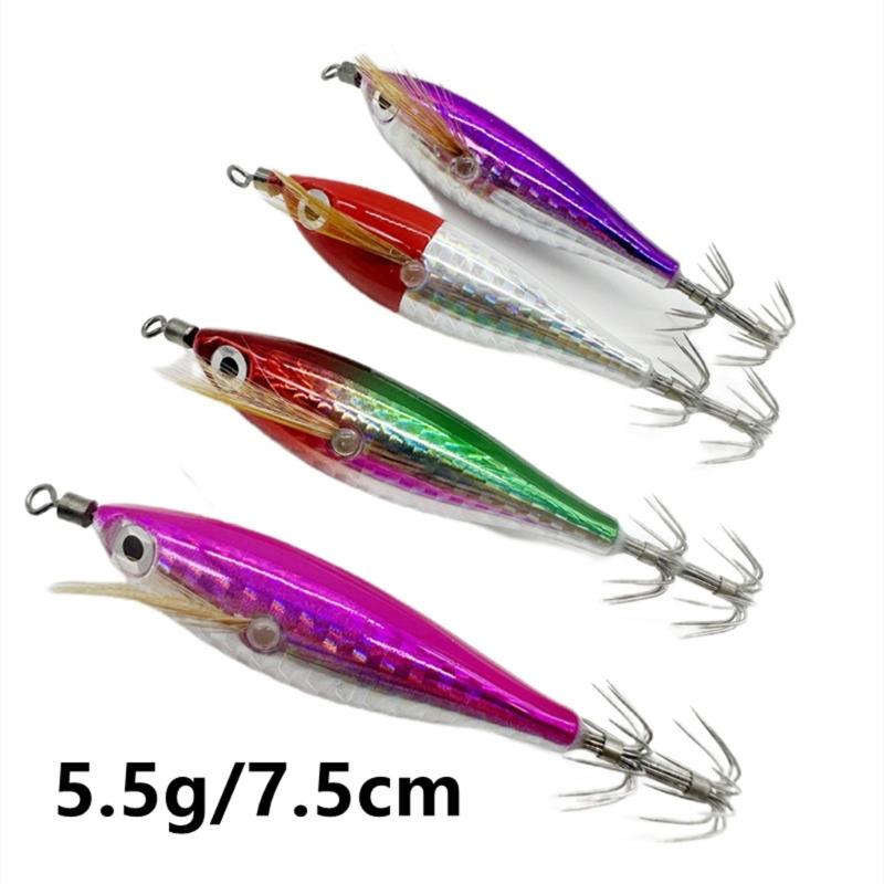 Fishing Accessories Squid Glow Jig Hook Cuttlefish Hook Fishing Baits Shrimp Lures Baits for Saltwater Fishing