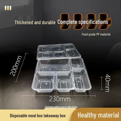 Disposable 5-Compartment Food Container