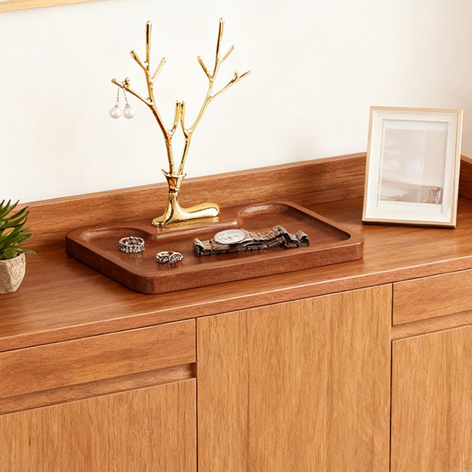 

Holder Entryway Tray with Zinc Alloy Rack Elegant Cosmetic Storage for Watches Jewelry S