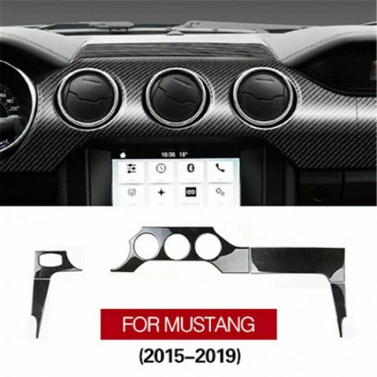 For Ford Mustang 2015-19 Carbon Fiber style Car Dashboard Center Panel Sticker