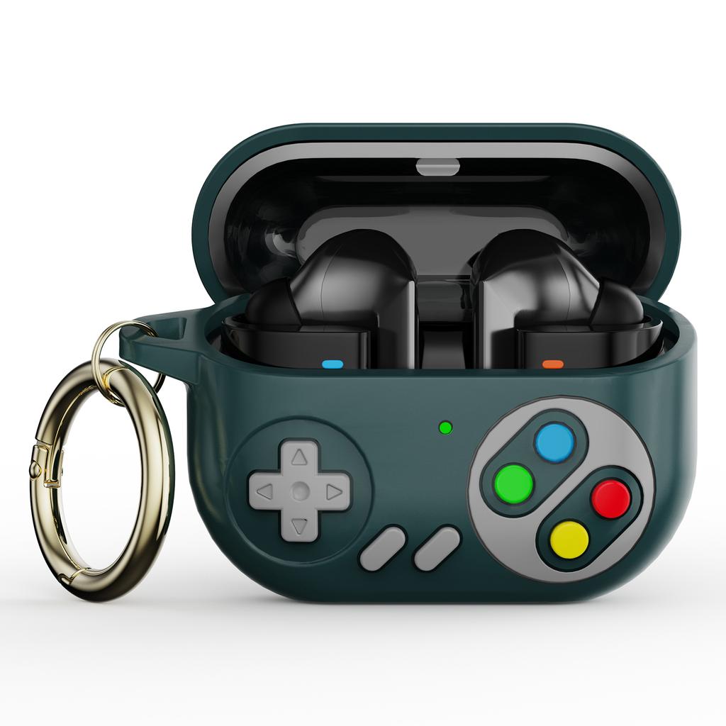 Für Samsung Galaxy Buds3 Pro Silikonhülle Retro-Spielkonsole Ohrhörer-Abdeckung mit Karabiner