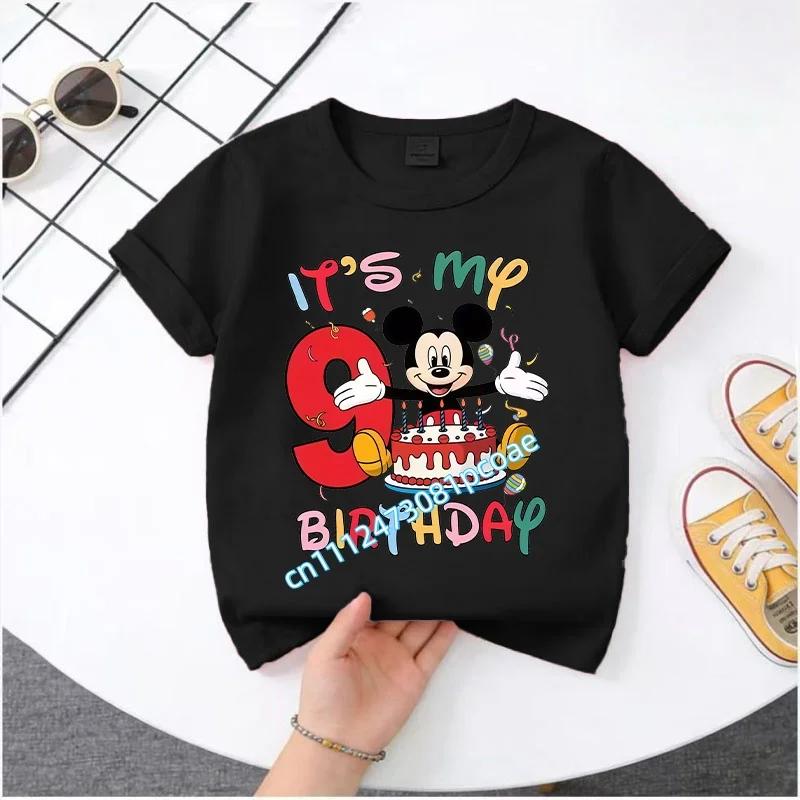 Minnie Mouse  Tshirt Kids Number Tshirts Cute Cartoon Base Tee White Pink Summer Soft ShortSleeve Clothes Birthday Gift