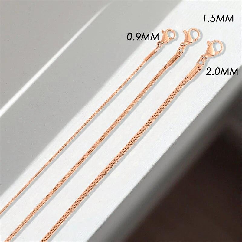 Couples Men Women Gold Color Bracelets for Women Stainless Steel Snake Link Chain Lobster Clasp Snap Button Jewelry