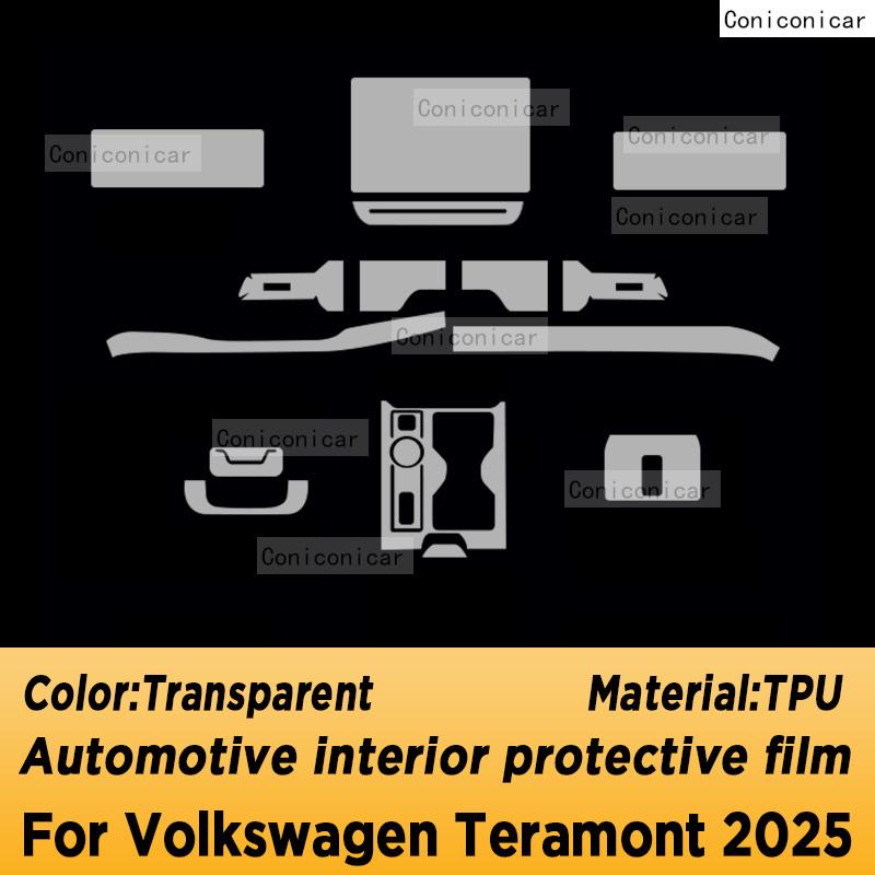 For Volkswagen Teramont 2025 Panel Navigation Automotive Interior Screen TPU Protective Film Cover Anti-Scratch Sticker