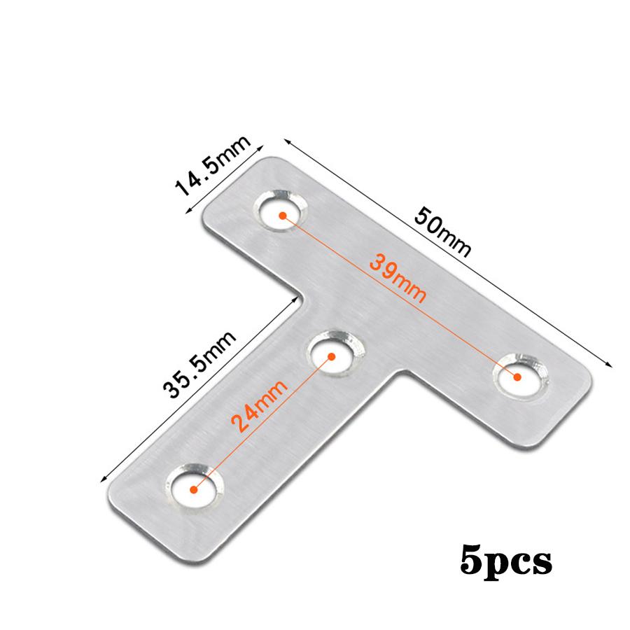 Black and silver T/L 1.96in stainless steel corner codes, shape corner brackets, brackets, wardrobe fixing connectors for shelve