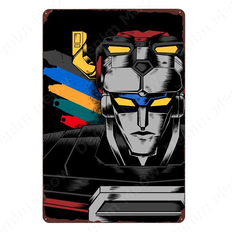 Sci-Fi Animation Blechschild Vintage Anime Roboter Cartoon Filmposter Man Cave Wandplatte Schilder Dekor Shabby Garage Blechschilder